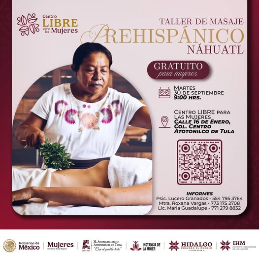Taller de Masaje Prehispánico Náhuatl en Atotonilco de Tula