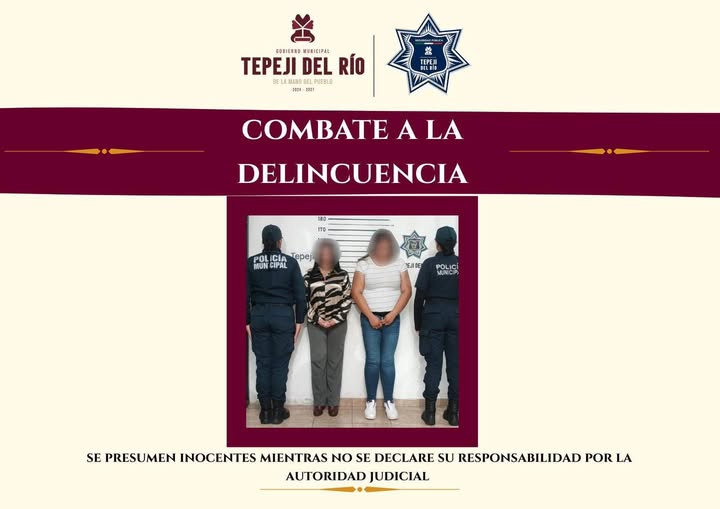 Seguridad Pública de Tepeji asegura a dos mujeres