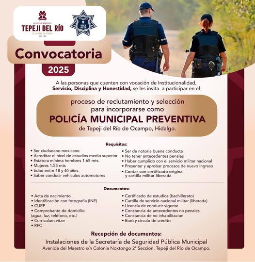 Forma parte de la Policía Municipal de Tepeji del Río