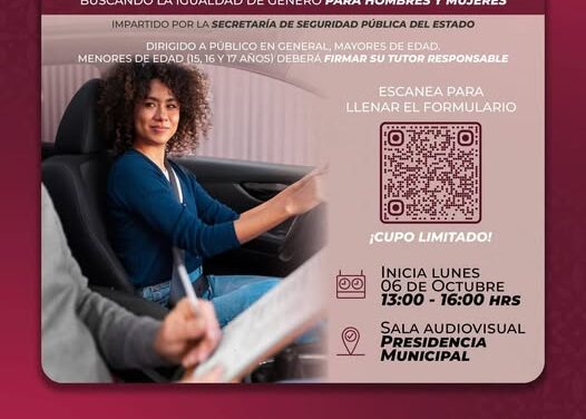 Impartirá curso de manejo para hombres y mujeres en Atotonilco de Tula