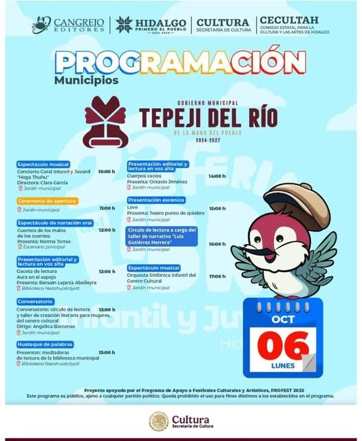 Invitan a participar en la Feria del Libro Infantil y Juvenil Hidalgo 2025.