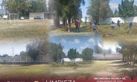 Realizan labores de mantenimiento en la Escuela Secundaria Técnica No. 59 de Atotonilco de Tula