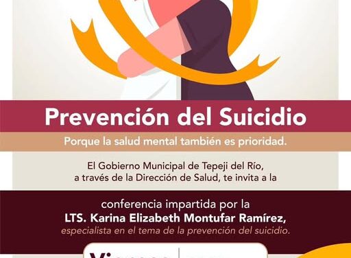 Impartirán Conferencia sobre Prevención del Suicidio en Tepeji del Río
