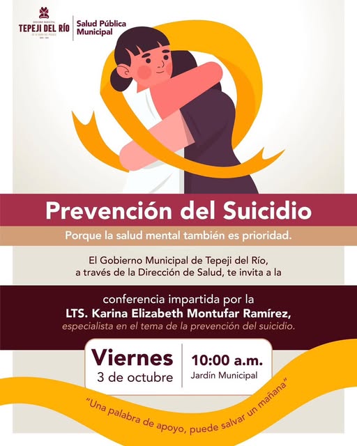 Impartirán Conferencia sobre Prevención del Suicidio en Tepeji del Río