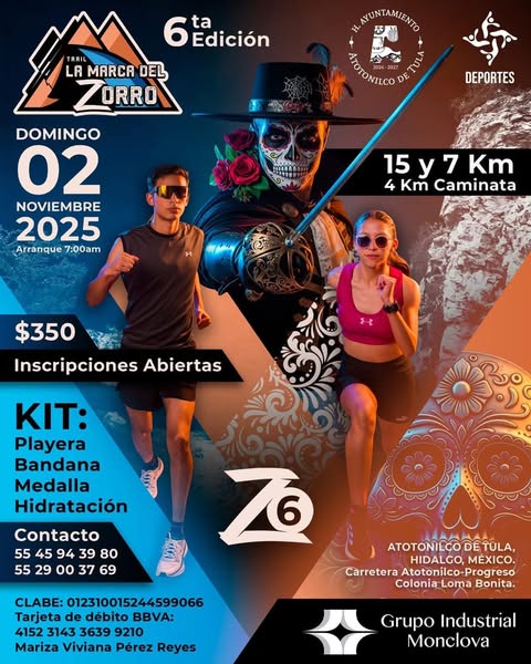 Invitan a participar en la 6ta edición de La Marca del Zorro en Atotonilco de Tula