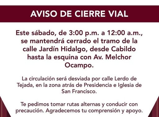 Alertan sobre cierre vial en Tepeji del Río