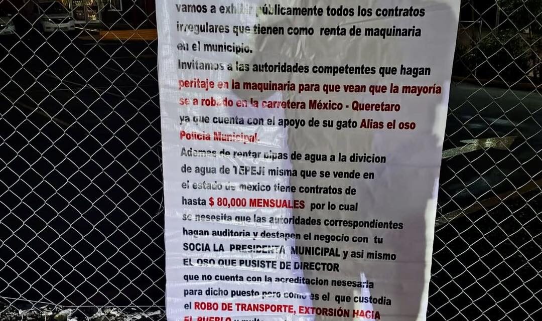 Colocan mantas en Tepeji, golpean y lesionan a policía municipal