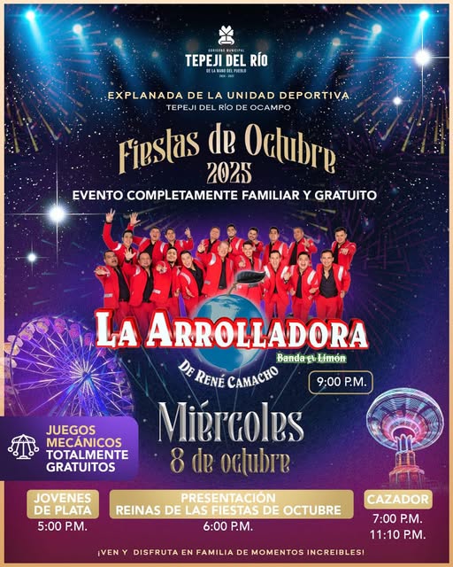 Hoy inician las Fiestas de Octubre 2025 celebrando el 467 Aniversario de la Fundación de Tepeji del Río