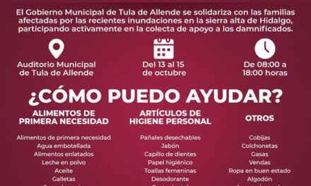 Centro de Acopio de Tula estará instalado en el Auditorio Municipal