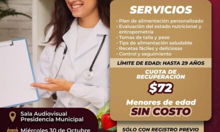 Invitan a la Jornada de Nutrición Juvenil en Atotonilco de Tula