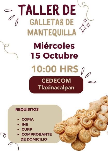 DIF Tepeji invita al Taller de Galletas de Mantequilla