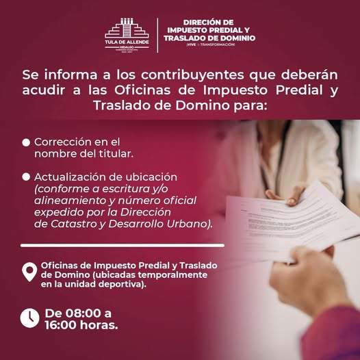 Invitan a tulenses a actualizar información catastral