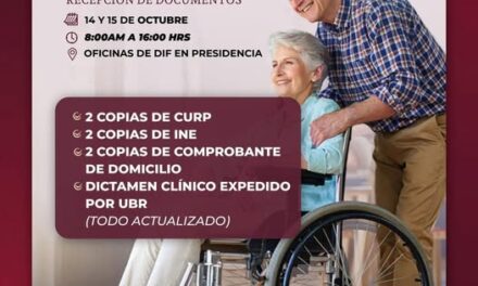 Abren convocatoria para recibir silla de ruedas en Atotonilco de Tula