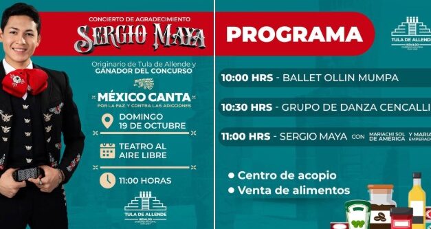 Concierto de Agradecimiento de Sergio Maya, joven tulense ganador del concurso “México canta»