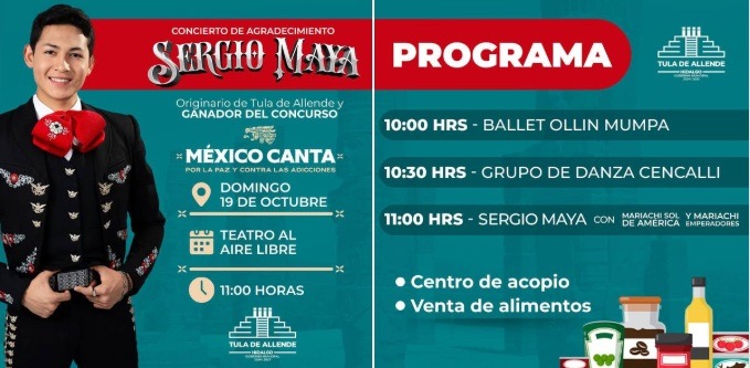 Concierto de Agradecimiento de Sergio Maya, joven tulense ganador del concurso “México canta»
