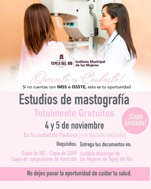 Gobierno de Tepeji invita a participar en la jornada de mastografías gratuitas