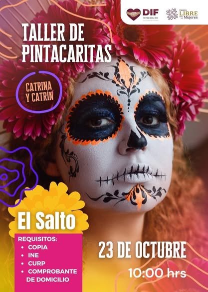 DIF Tepeji invita al Taller de Pintacaritas “Catrinas”