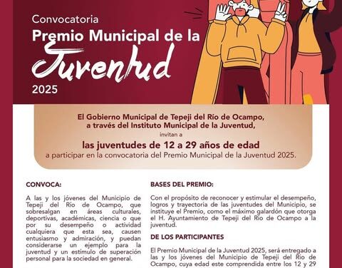 Abren Convocatoria del Premio Municipal de la Juventud 2025 en Tepeji