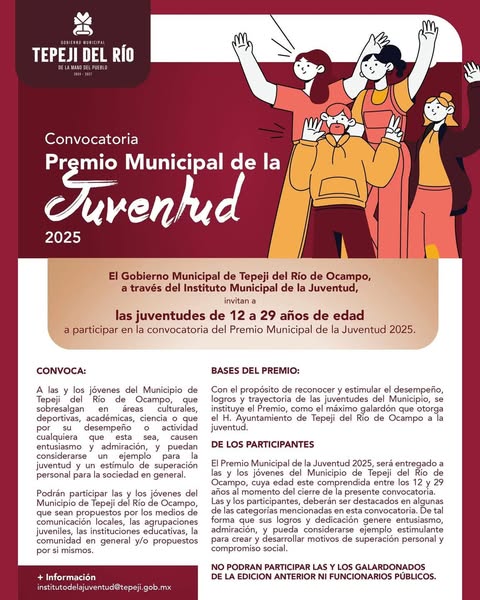 Abren Convocatoria del Premio Municipal de la Juventud 2025 en Tepeji