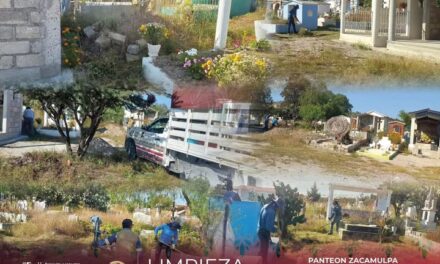 Continúan labores de limpieza en los panteones de Atotonilco de Tula