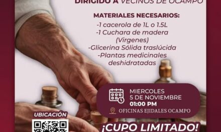 Invitan a los 𝘃𝗲𝗰𝗶𝗻𝗼𝘀 𝗱𝗲 𝗢𝗰𝗮𝗺𝗽𝗼 a participar en el 𝗧𝗮𝗹𝗹𝗲𝗿 𝗱𝗲 𝗛𝗲𝗿𝗯𝗼𝗹𝗮𝗿𝗶𝗮 𝗡𝗮𝘁𝘂𝗿𝗮𝗹 𝗲𝗻 𝗕𝗮𝗿𝗿𝗮