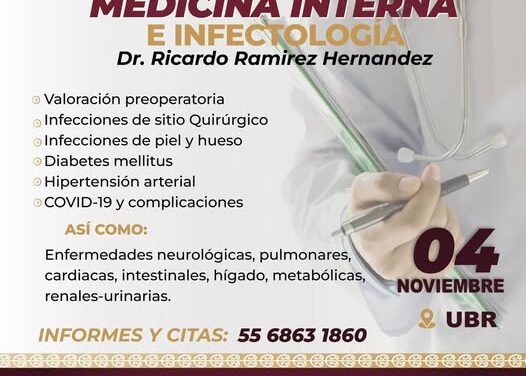 Aprovecha las consultas con especialista en Medicina Interna e Infectología en el DIF de Atotonilco de Tula