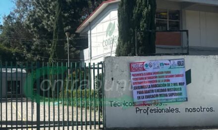 Conalep Tepeji se une a la exigencia de la radicación de 2 mil millones de pesos para abatir el rezago en la educación media superior.