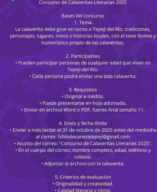 Convocatoria Concurso de Calaveritas Literarias 2025