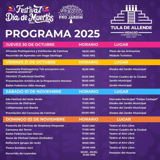 Hoy inicia el Festival de día de Muertos 2025 en Tula de Allende