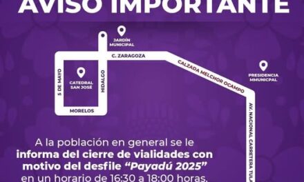 Anuncian cierre de vialidades en Tula de Allende