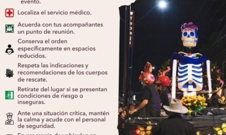 Si vas a asistir al #DesfileDeCatrinas, La Unidad Municipal de Protección Civil y Bomberos Tepeji del Río, te brinda las siguientes recomendaciones de seguridad
