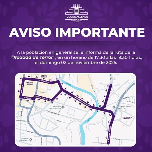 El día de hoy se llevará a cabo la «Rodada de Terror» en Tula de Allende