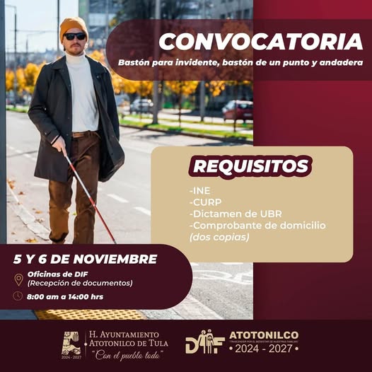 𝗖𝗼𝗻𝘃𝗼𝗰𝗮𝘁𝗼𝗿𝗶𝗮 𝗽𝗮𝗿𝗮 𝗿𝗲𝗰𝗶𝗯𝗶𝗿 𝗯𝗮𝘀𝘁𝗼𝗻𝗲𝘀 𝘆 𝗮𝗻𝗱𝗮𝗱𝗲𝗿𝗮𝘀 en Atotonilco de Tula