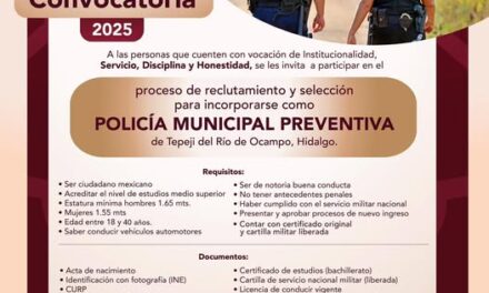 Forma parte de la Policía Municipal de Tepeji del Río