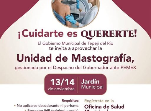 La Unidad de Mastografía estará en Tepeji del Río