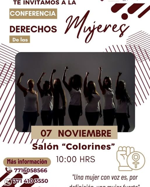 DIF Municipal #Tepeji en colaboración con el Centro Libre para las Mujeres de #Atotonilco de Tula invitan a la conferencia “Derechos de las Mujeres”.