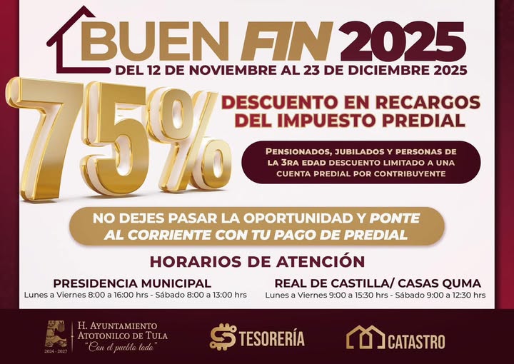 𝗔𝗽𝗿𝗼𝘃𝗲𝗰𝗵𝗮 𝗲𝗹 𝗕𝗨𝗘𝗡 𝗙𝗜𝗡 𝟮𝟬𝟮𝟱 𝗲𝗻 𝗔𝘁𝗼𝘁𝗼𝗻𝗶𝗹𝗰𝗼 𝗱𝗲 𝗧𝘂𝗹𝗮