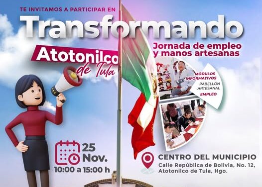 Invitan a participar en la 𝗝𝗼𝗿𝗻𝗮𝗱𝗮 𝗱𝗲 𝗘𝗺𝗽𝗹𝗲𝗼 “𝗧𝗿𝗮𝗻𝘀𝗳𝗼𝗿𝗺𝗮𝗻𝗱𝗼 𝗔𝘁𝗼𝘁𝗼𝗻𝗶𝗹𝗰𝗼 𝗱𝗲 𝗧𝘂𝗹𝗮” el próximo 25 de noviembre.
