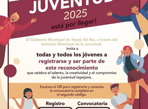 Continúa abierta la Convocatoria para El Premio Municipal de la Juventud en Tepeji del Río