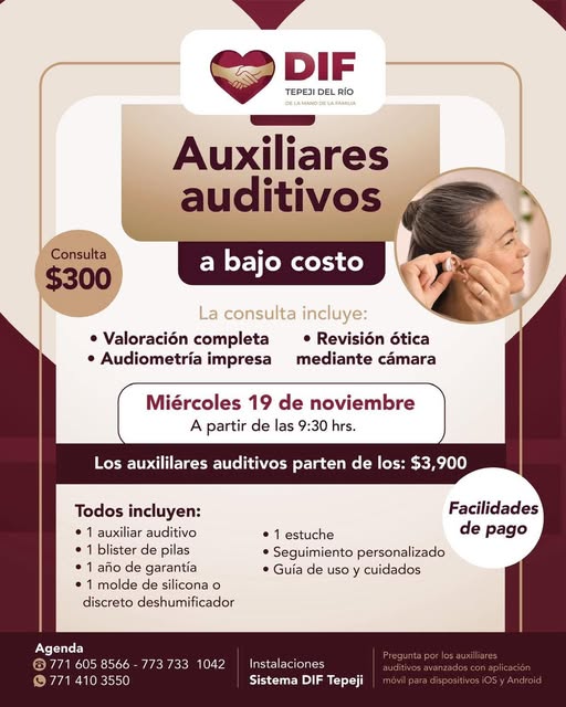 Invitan a participar en la campaña de auxiliares auditivos a bajo costo en Tepeji
