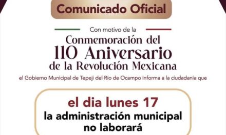 Comunicado suspención de servicios en Tepeji