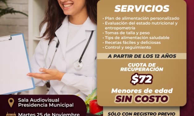 Habrá consultas de Nutrición a bajo costo en Atotonilco de Tula