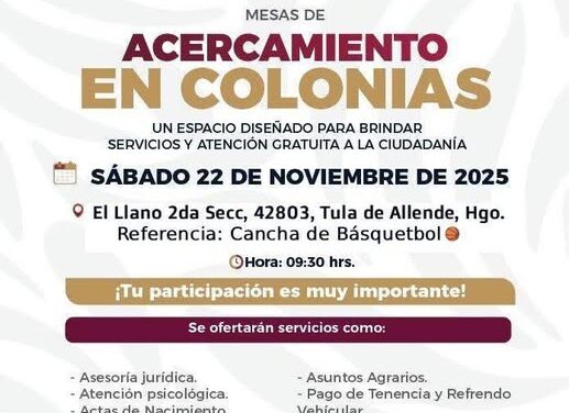 Invitan a participar en las mesas de acercamiento en Tula de Allende