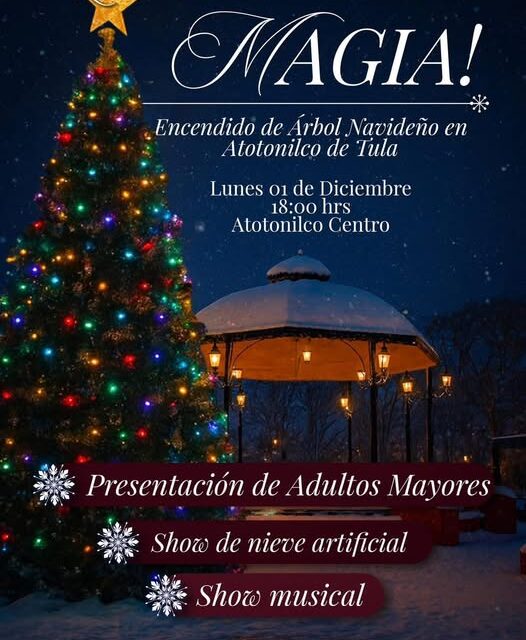 𝗟𝗮 𝗺𝗮𝗴𝗶𝗮 𝗱𝗲 𝗹𝗮 𝗡𝗮𝘃𝗶𝗱𝗮𝗱 𝗹𝗹𝗲𝗴𝗮 𝗮 𝗔𝘁𝗼𝘁𝗼𝗻𝗶𝗹𝗰𝗼 𝗱𝗲 𝗧𝘂𝗹𝗮 con el encendido del árbol navideño
