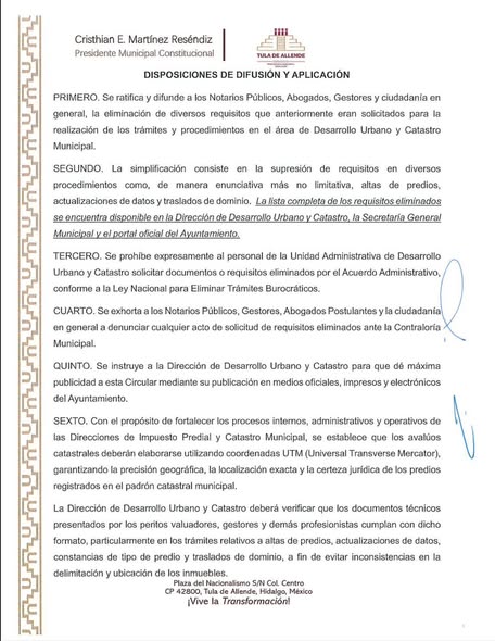 Gobierno de Tula de Allende simplifica trámites en materia catastral y desarrollo urbano