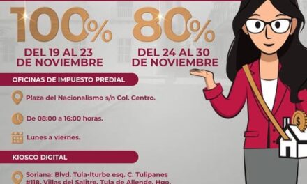 Aprovecha esta última semana de descuentos en recargos en el pago de impuesto predial en Tula