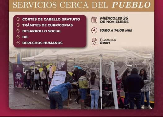 El gobierno de Atotonilco de Tula invita a la Jornada de Servicios Gratuitos, que se llevará a cabo mañana miércoles en la Plazuela de Boxfi.