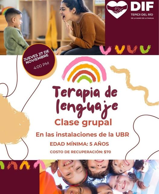 DIF Tepeji invita a la clase de terapia de lenguaje grupal