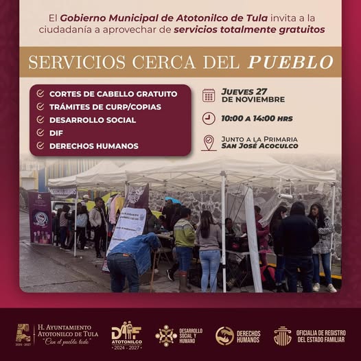 Habrá Jornada de servicios gratuitos en San José Acoculco