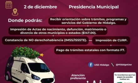 Las Unidades Móviles del Gobierno de Hidalgo estarán dando servicio en la alcaldía de Atotonilco de Tula